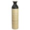 Elegant Black or White Cylinder Shaped Tall Spun Bamboo Floor Vases, Embellished with a Glossy Lacquer, and Enhanced with Natural Bamboo Finish - Stylish Home Decor, Heights of 31 and 23.5 Inches